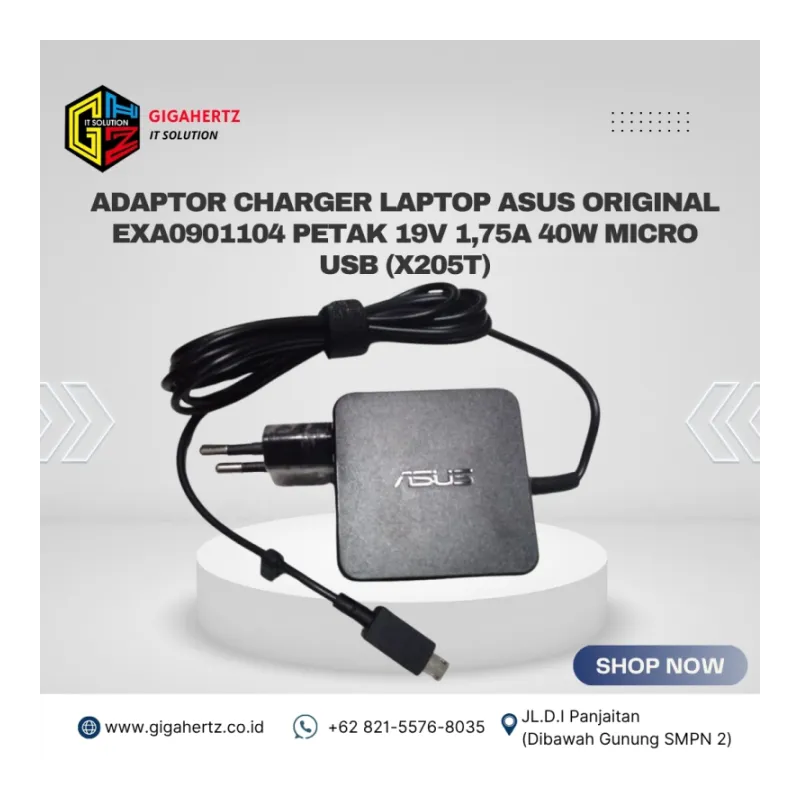 Adaptor Charger Laptop Asus Original EXA0901104 PETAK 19V 1,75A 40W Micro USB (X205T)