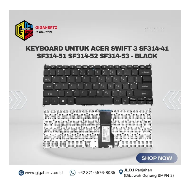 Keyboard untuk Acer Swift 3 SF314-41 SF314-51 SF314-52 SF314-53 - Black