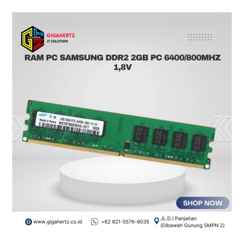 RAM PC SAMSUNG DDR2 2GB PC 6400/800Mhz 1,8V