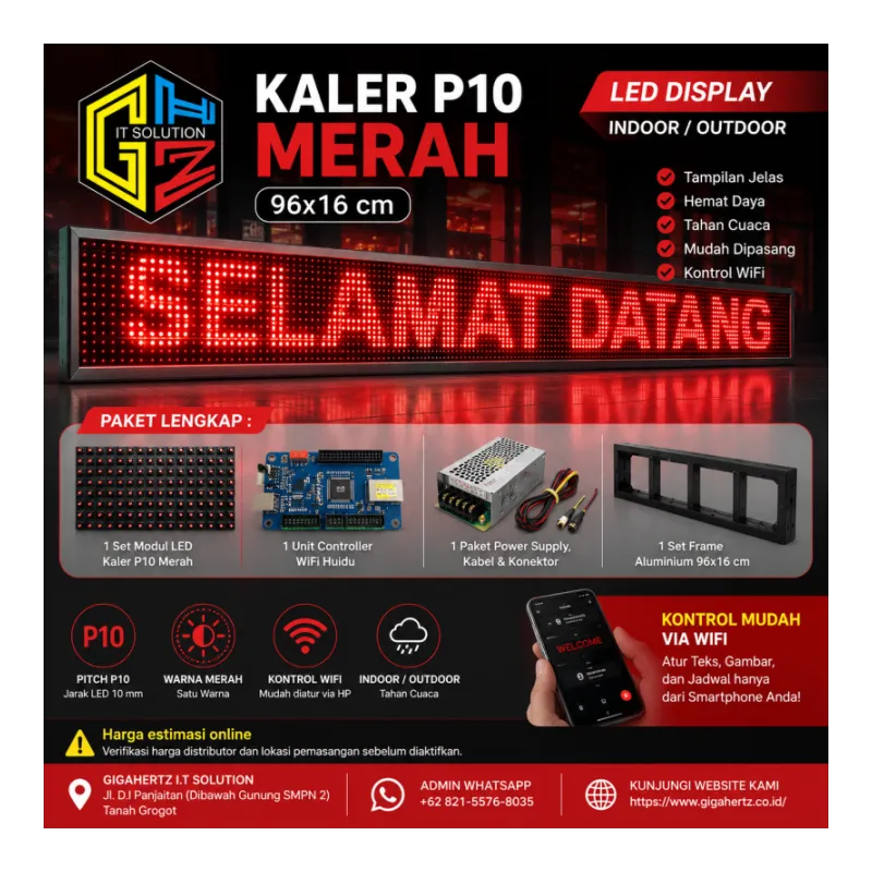Kaler P10 Merah 96x16 cm
