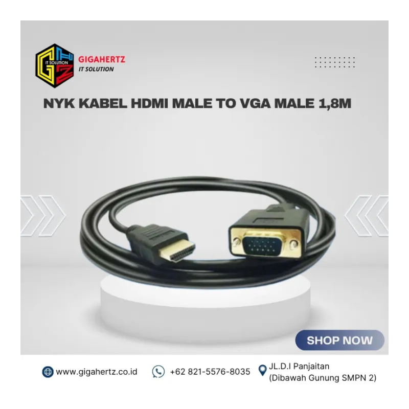 NYK Kabel HDMI Male to VGA Male 1,8M
