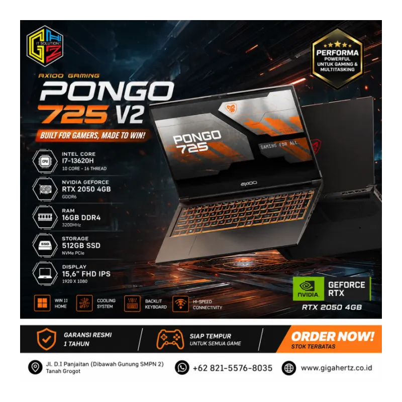 AXIOO GAMING PONGO 725 V2 I7 BLACK WIN