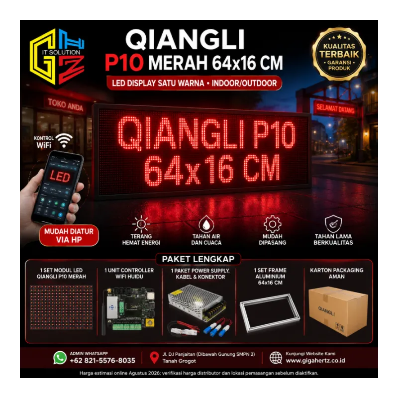 Qiangli P10 Merah 64x16 cm