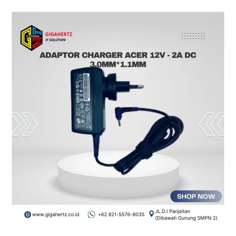 Adaptor Charger Acer 12V - 2A DC 3.0mm*1.1mm