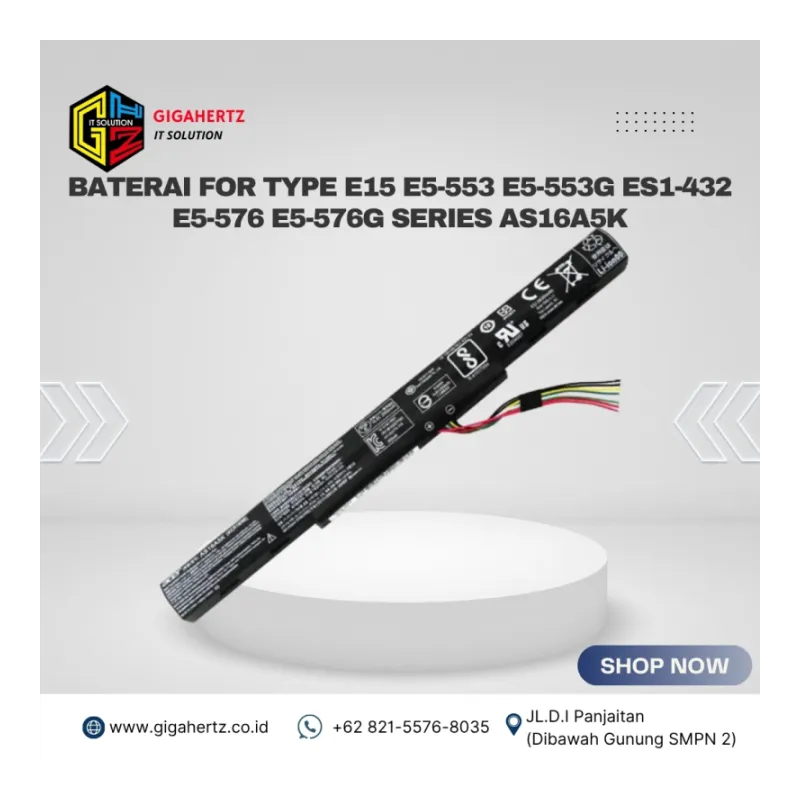 BATERAI FOR TYPE E15 E5-553 E5-553G ES1-432 E5-576 E5-576G SERIES AS16A5K