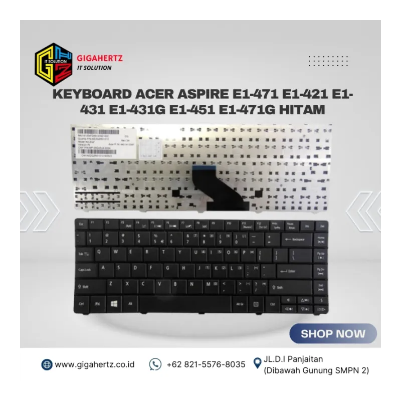 Keyboard Acer Aspire E1-471 E1-421 E1-431 E1-431G E1-451 E1-471G HITAM