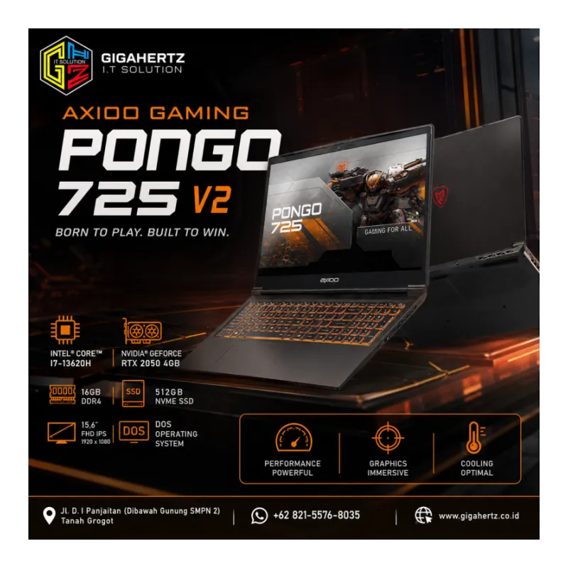 AXIOO GAMING PONGO 725 V2 I7 BLACK DOS