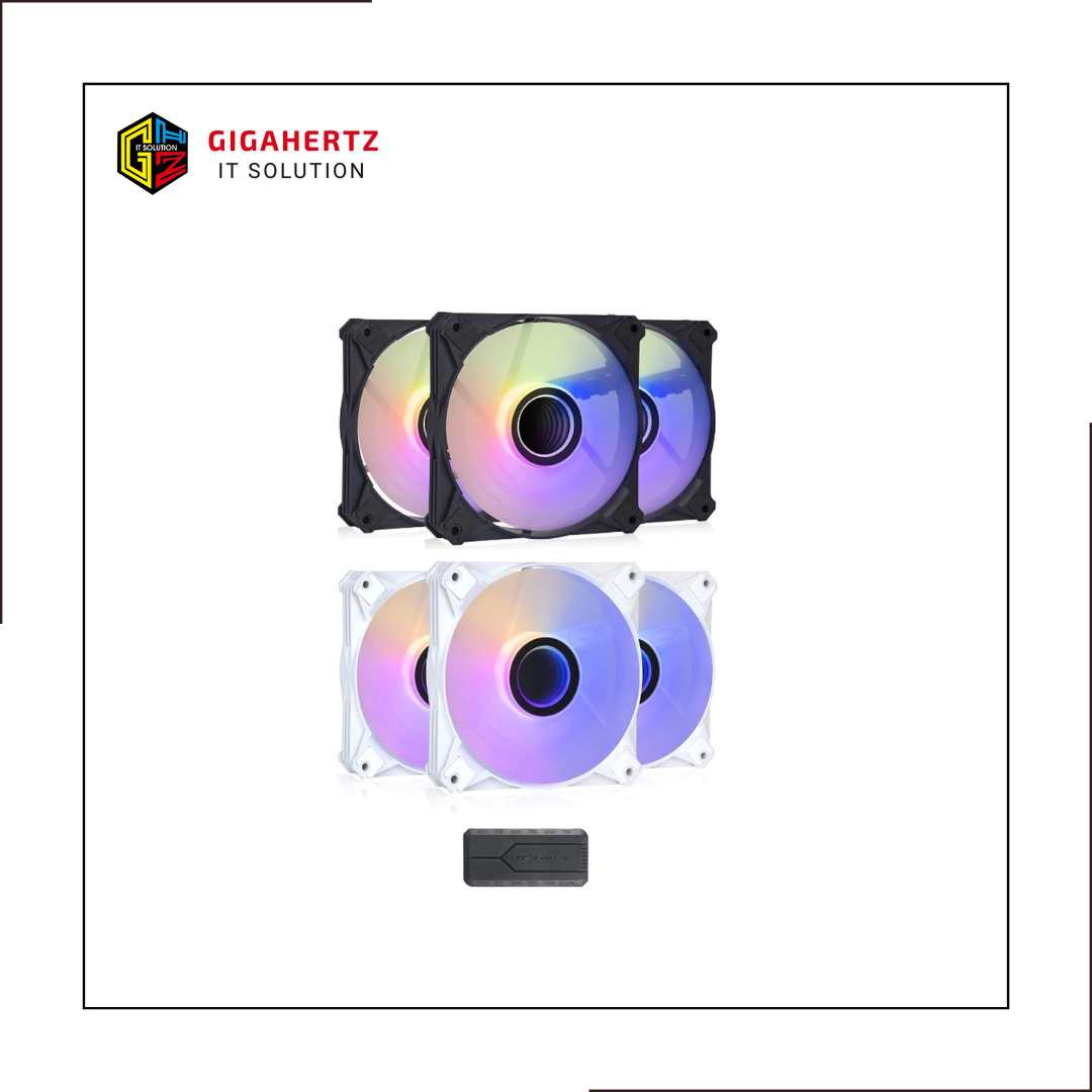 AIGO DARKFLASH Infinity 8 ARGB 120mm 3in1 Case Fan - White