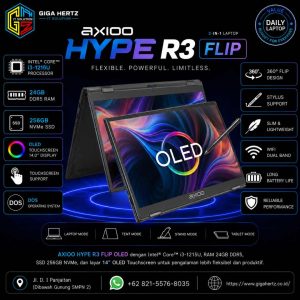 AXIOO HYPE R3 FLIP OLED i3-1215U DOS RAM 24GB DDR5 / SSD 256GB NVME / Touchscreen OLED 14”