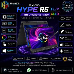 AXIOO HYPE R5 FLIP OLED i5-1235U WIN 11 RAM 24GB DDR5 / SSD 512GB NVME / Touchscreen 14”