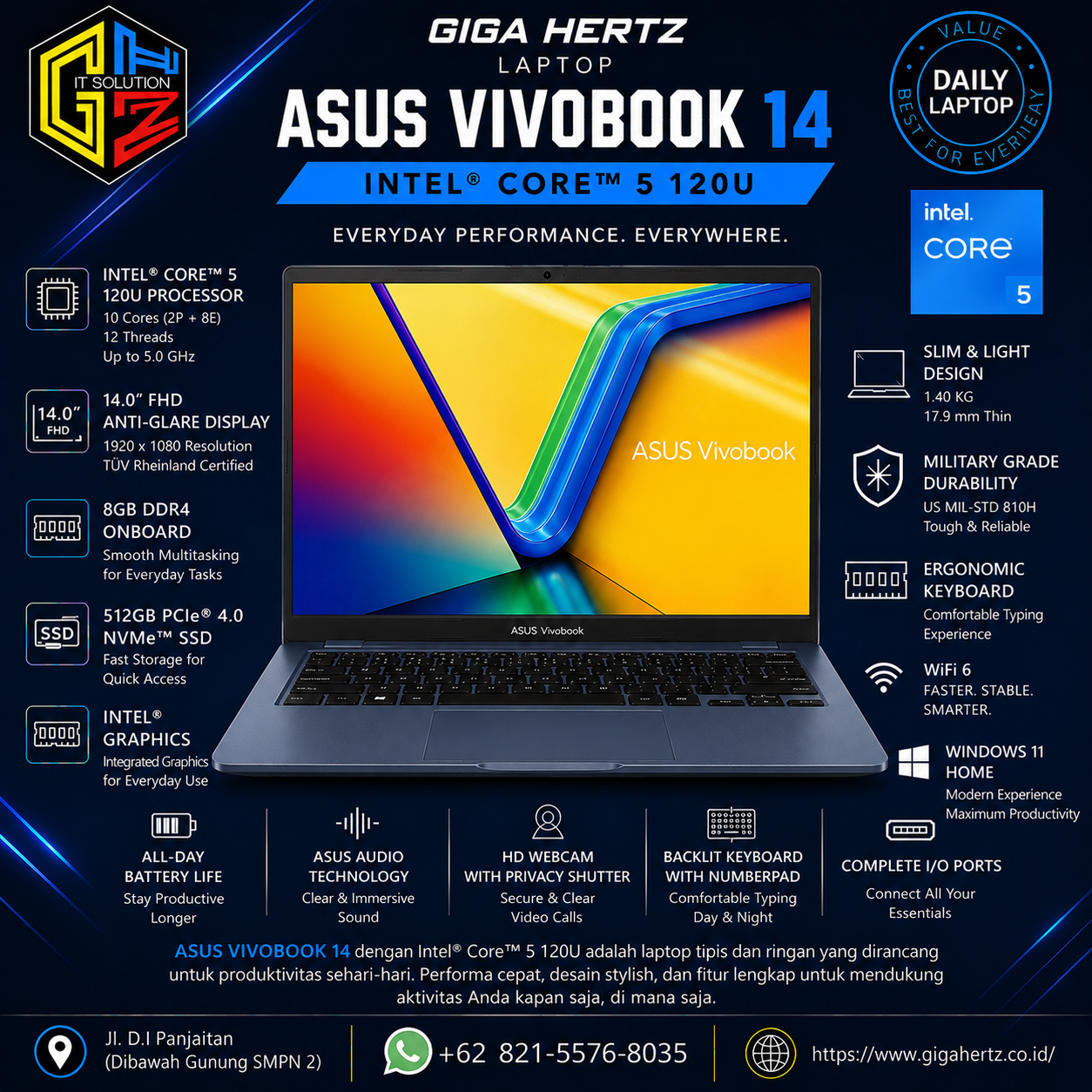 Vivobook 14 Core 5 120U 8GB