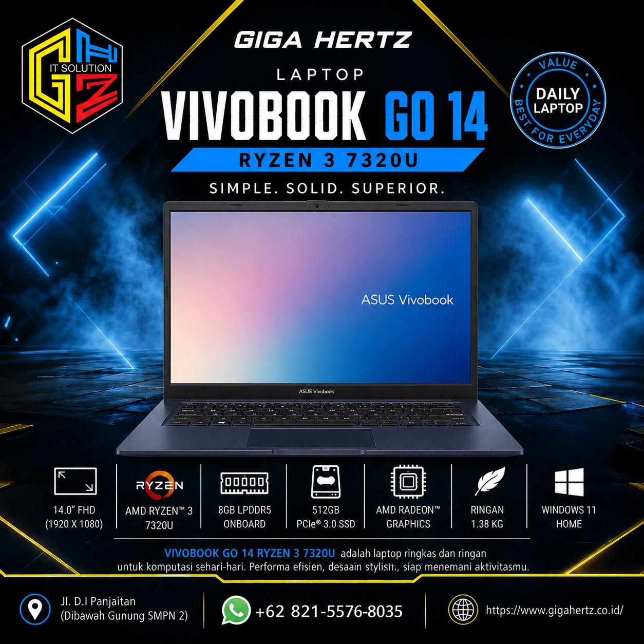 Vivobook Go 14 Ryzen 3 7320U